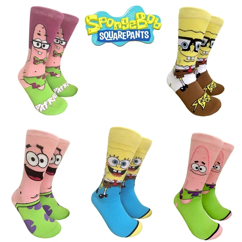 SpongeBob Socks Personality Cartoon Pattern Socks Men Cosplay Socks Adult Hip Hop Sock Street Skateboard cute Cotton Sock Gifts