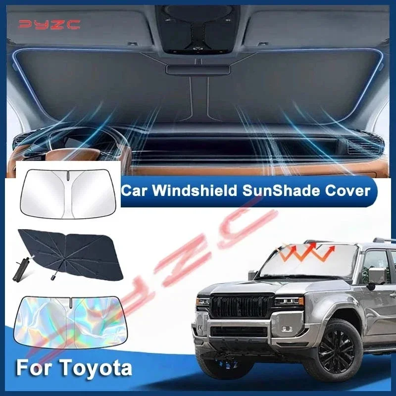 Car Windshield Sun Shade For Toyota Prado 90 120 150 2010-2023 2024 Reflector Sunshade Offers Protection for Car Accessories