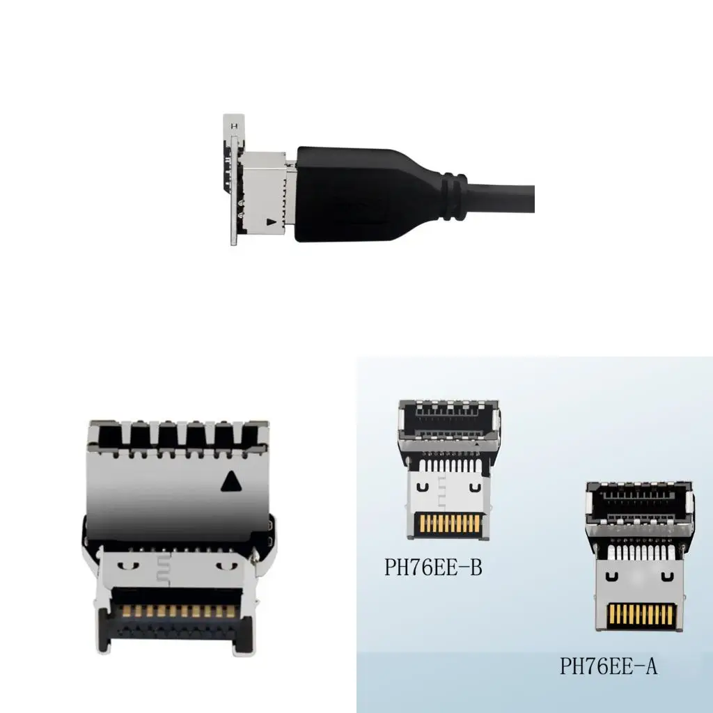 Tool Less USB3.1 Connector for Front Panel Type C and Motherboards Type E
