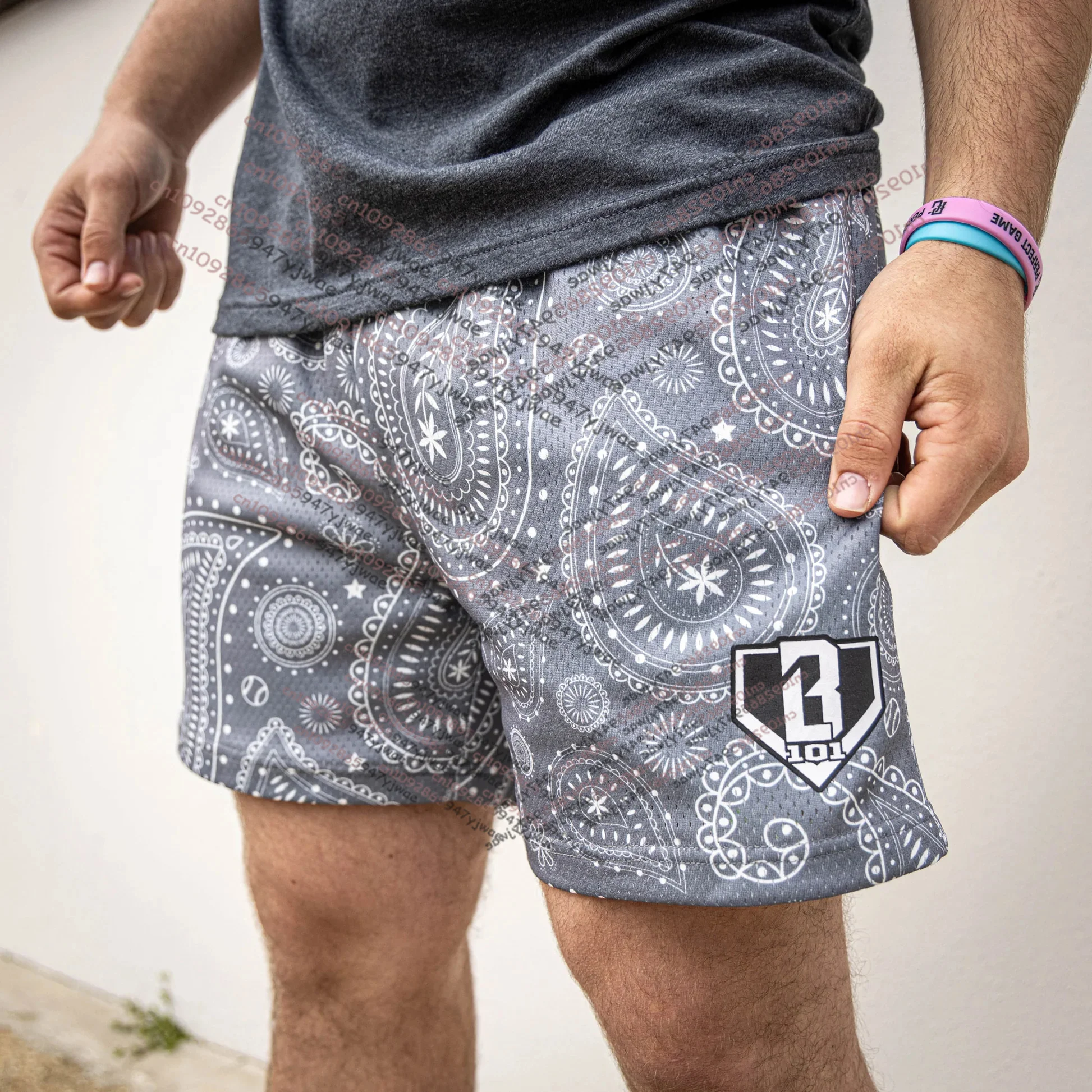 

2025 New Summer Hot Men Women Fashion Casual Sweatpants Gyms Loose Shorts BASEBALL LIFESTVLE 101 Rain Delay Youth Paisley Shorts