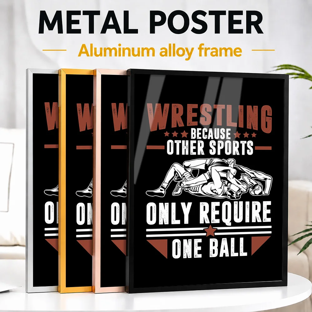 Affiche murale encadrée en aluminium sur le thème de la lutte et des arts martiaux, photo personnalisée, style de combat dynamique, pour dojo, cadeau unique pour athlète