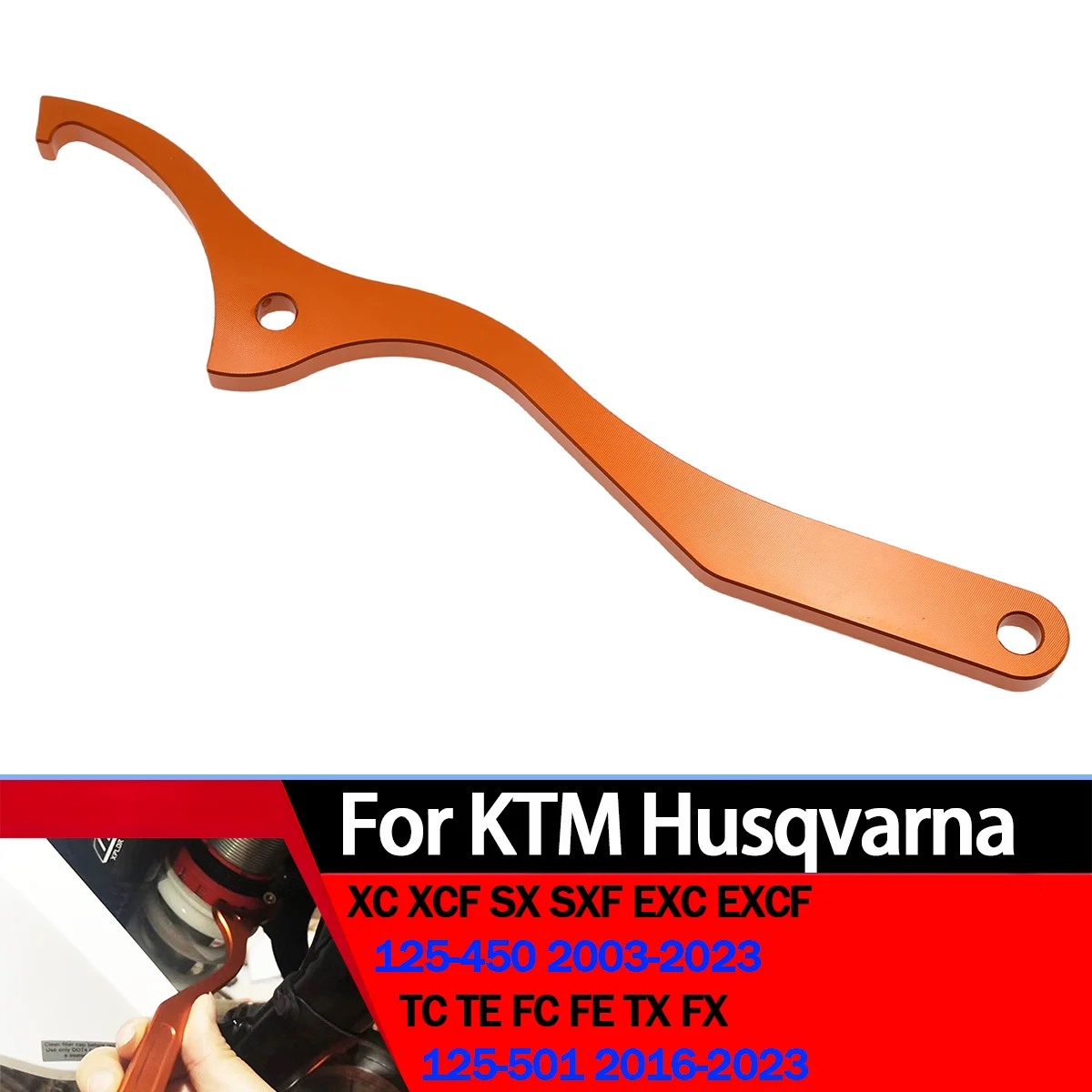 

Motorcycle CNC Rear Damping Shock Absorber Spanner Wrench Tool For KTM SX SXF XC XCF EXC EXCF XCW XCWF 125-500 ALL ENDURO models