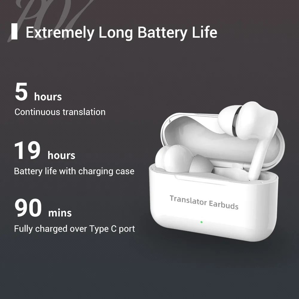 Mini M6 Translation Headphones 127 Languages Instant Translated Smart Voice Translator Wireless Bluetooth Translator Earphone