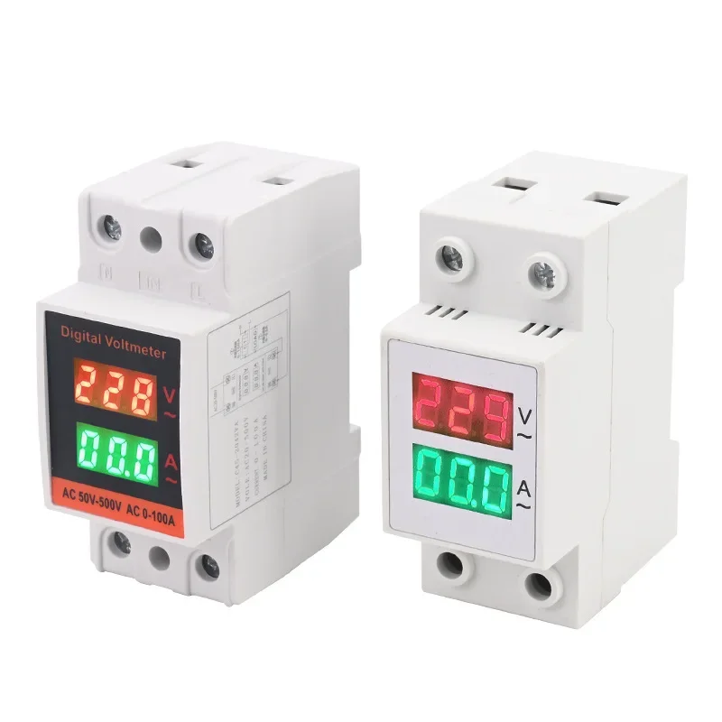 

ZSC45-2042VA AC current and voltmeter 20V380V dual display combined rail type single phase number
