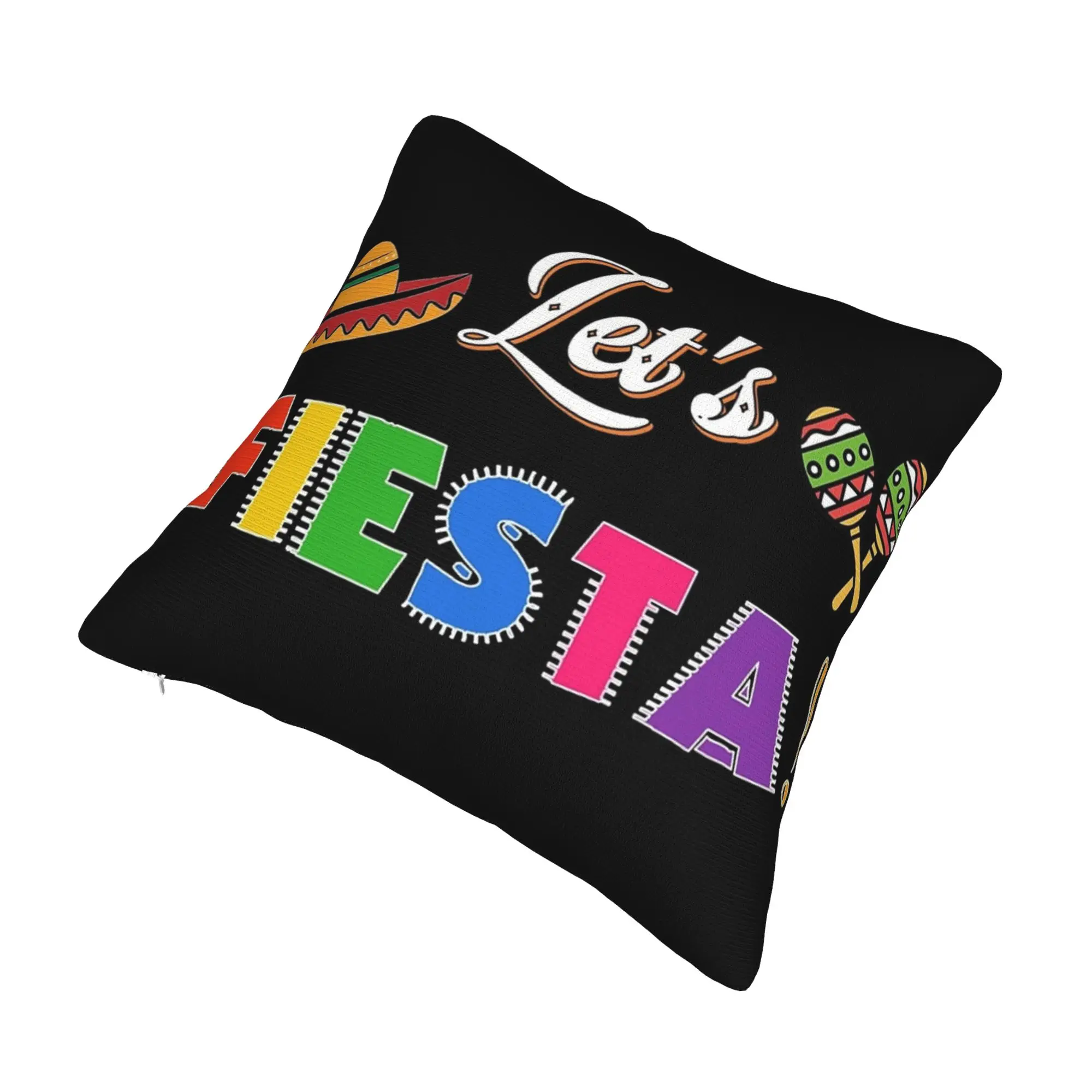 Decorative Pillow Covers Let's Fiesta Cinco De Mayo  Stuff Home  Throw Pillow Case Cover Square Multi-Size