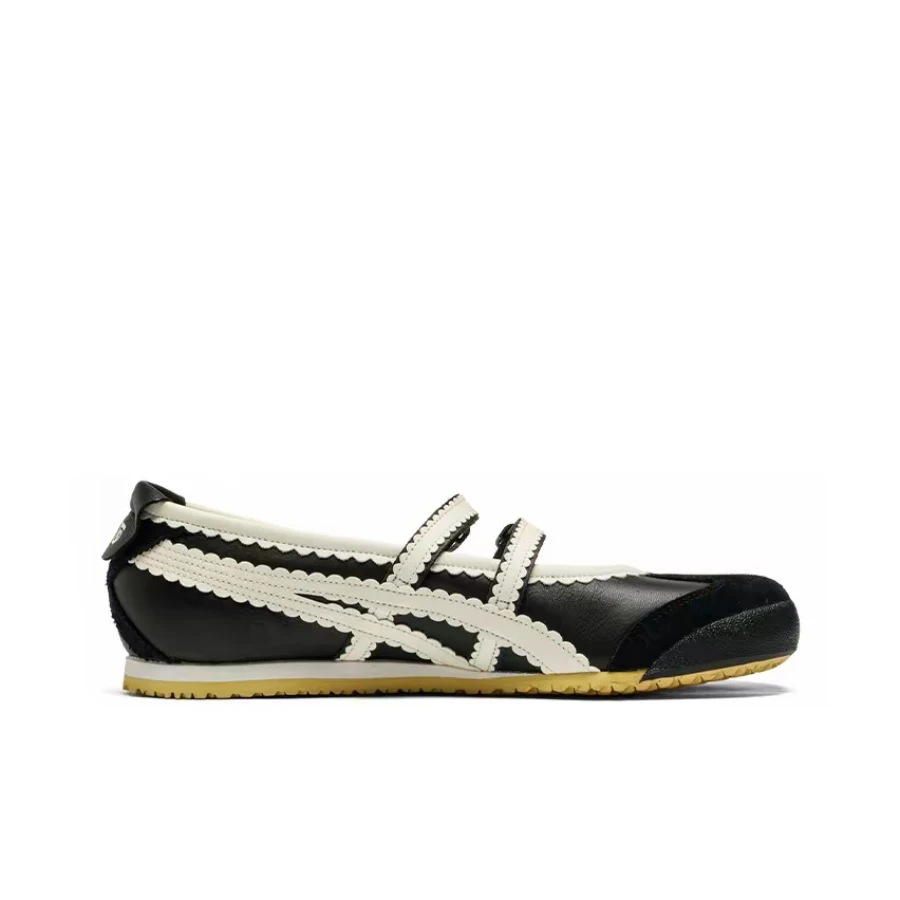 Onitsuka Tiger MEXICO 66 TGRS Women's Black/White Mary Jane Shoes – Stylish Comfortable Cute Everyday Design 1182A678-001