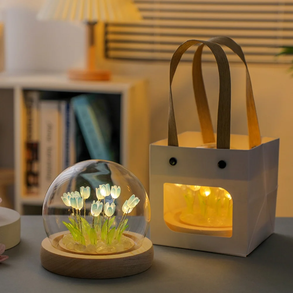 Decorative Lamp Bedside Lamp Reading Light Elegant Present For Any Occasion Wooden Base Design Multi-functional Usage
