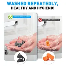 Soft Ear Plugs for Sleep 3 Layer Reusable Silicone Noise Cancelling Hearing Protection New 3