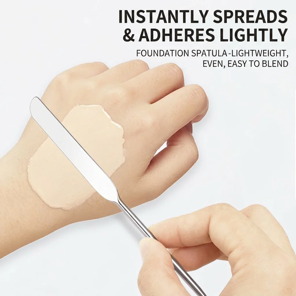 Espátula de Maquiagem em Aço Inoxidável, Misturador de Base, Removedor de Cravos e Extrator de Acne, Raspador Cosmético, Ferramenta para Cuidados Faci
