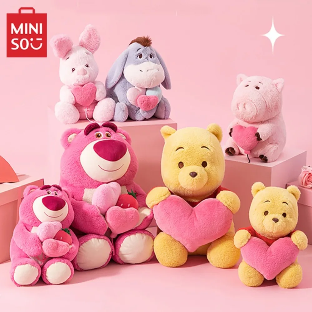 MINISO Disney Anime Lotso Eeyore Pooh Bear Piglet Hamm Confession Series Plushie Doll Toys Kawaii Cute Plush Pillow Girl Gift