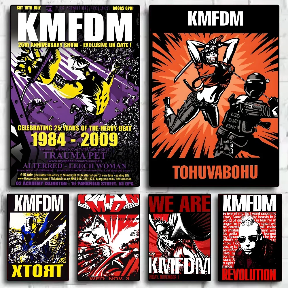 KMFDM الفرقة الجدار ملصق فني غرفة المعيشة بار مقهى غرفة نوم مكتب غرفة نوم المنزل جدار قماش اللوحة الزخرفية