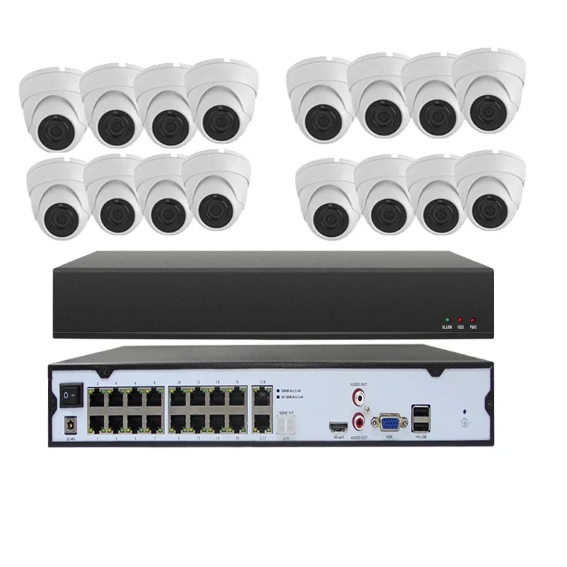 Sistema di videosorveglianza per telecamere IP 4K a 16 canali da 8 Megapixel con kit CCTV per registratore Cctv Poe Nvr da 8 MP (hdd, cavo opzionale)