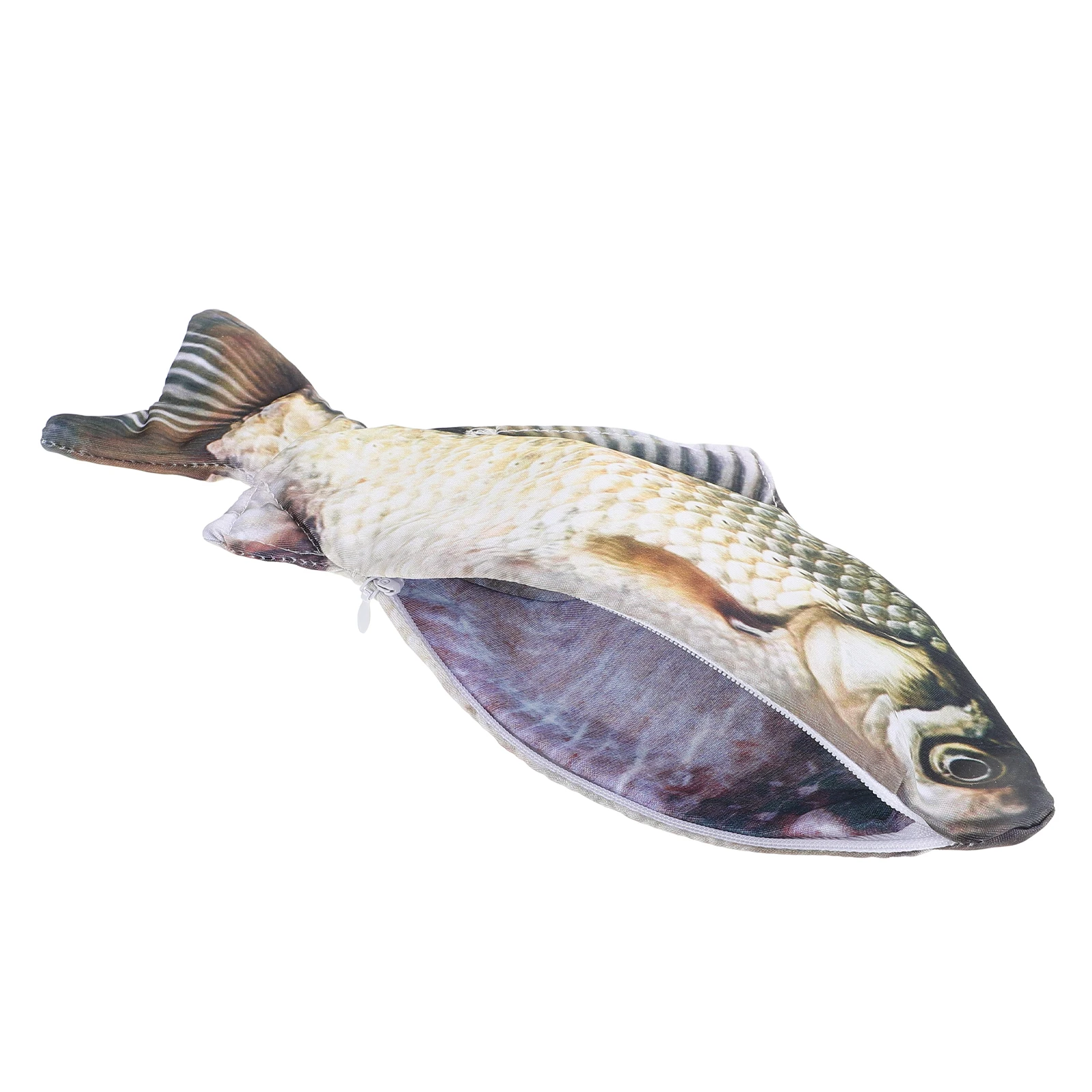 

Simulated Fish Shaped Pencil Bag Large Capacity Polyester Kids Travel Gift Funny Coin Purse Stationery Holder Pen Case Creative