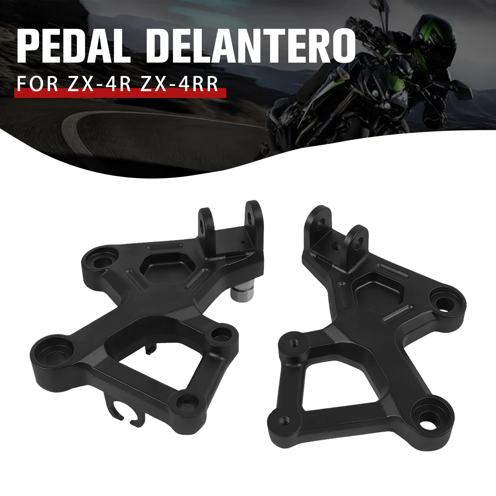 For KAWASAKI ZX-4R ZX-4RR ZX 4R 4RR Front Footrest Foot Rest Pedal Holder Motorcycle Rider Left Right Pedal Bracket Kit