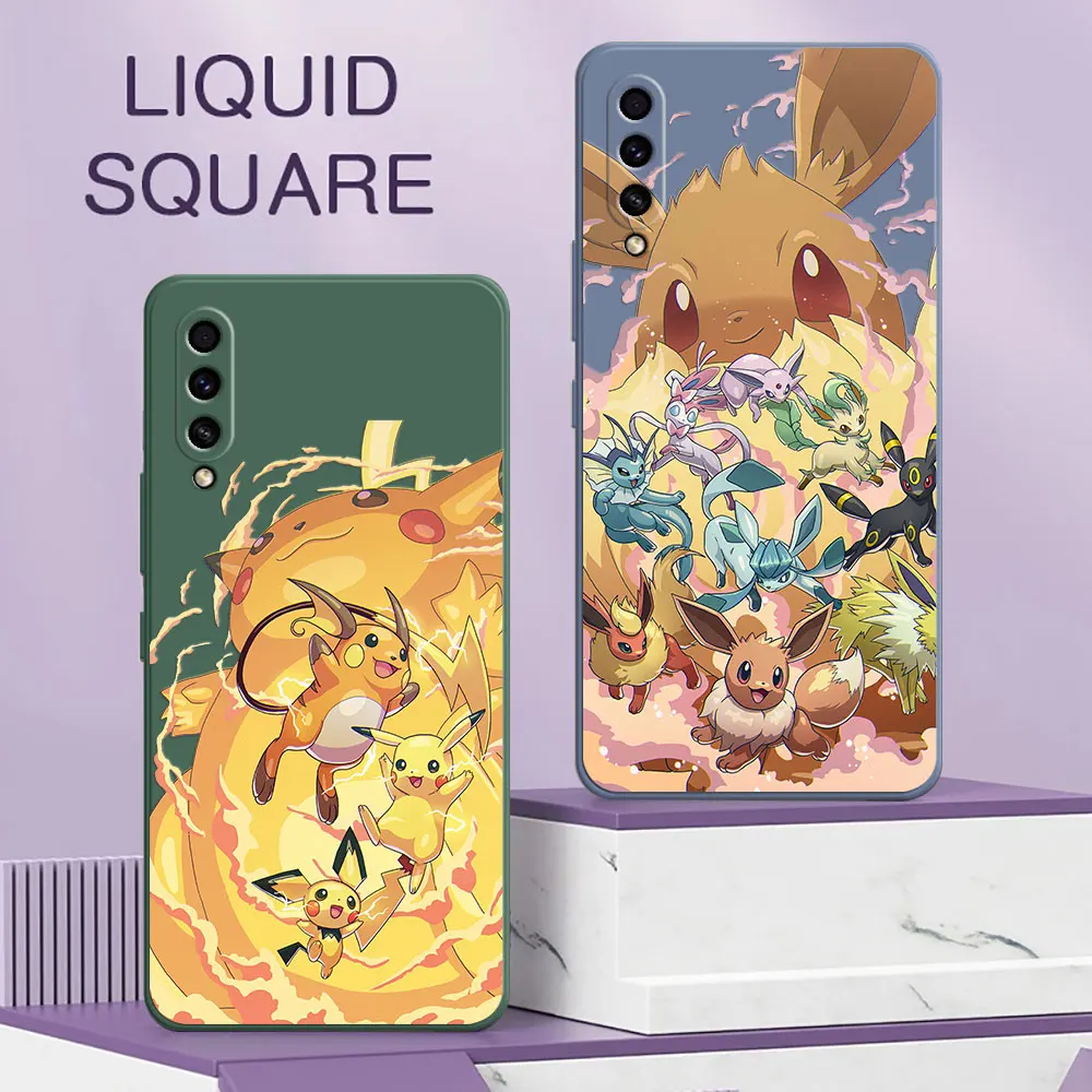 A30S Case For Samsung Galaxy A50 A7 2018 A30 S A20 A70 M21 M31 M32 M51 Note 20 Silicon Cover Pokémons Gengar Pikachu Eevee Anime