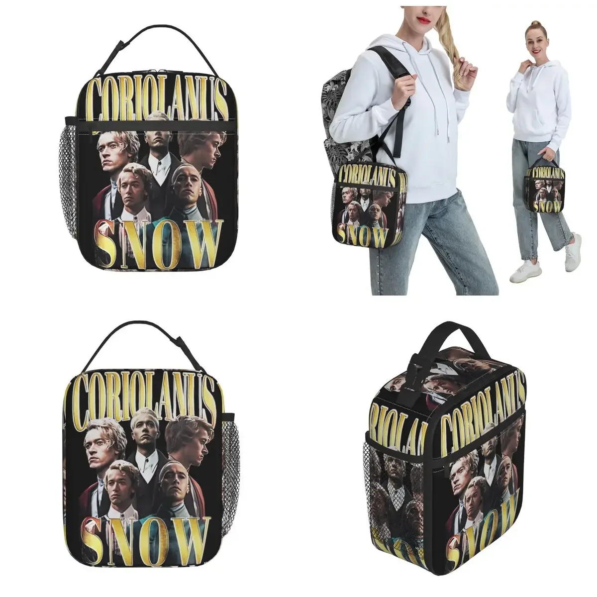 Insulated Lunch Bags Coriolanus Snow Bootleg Tom Blyth Hunger Games Storage Food Box Causal Thermal Cooler Bento Box For School