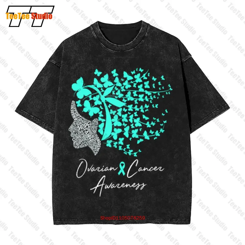 Ovarian Cancer Awareness Teal Vintage Oversized T-Shirt S1RG