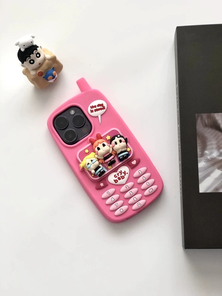 POP CRYBABY The Powerpuff Girls Case Soft Silicone Cover for iPhone 11 12 13 14 15 16 Pro Max - náhled 2