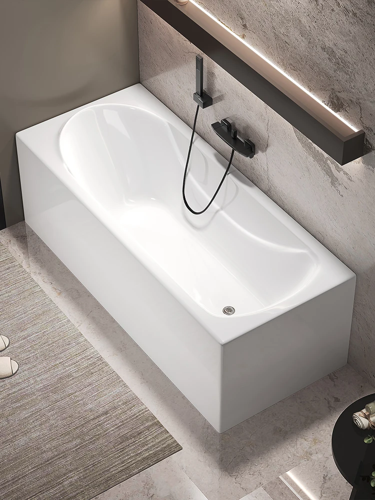 Hotel hotel toilet free installation bathtub lying acrylic adult bathtub freestanding household