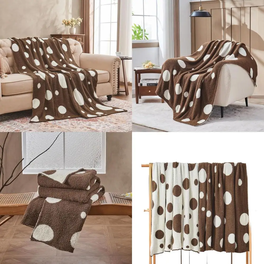 

Reversible Plush Brown Throw Blanket, Cozy & Soft, 60x80 inches for Couch or Sofa Bed