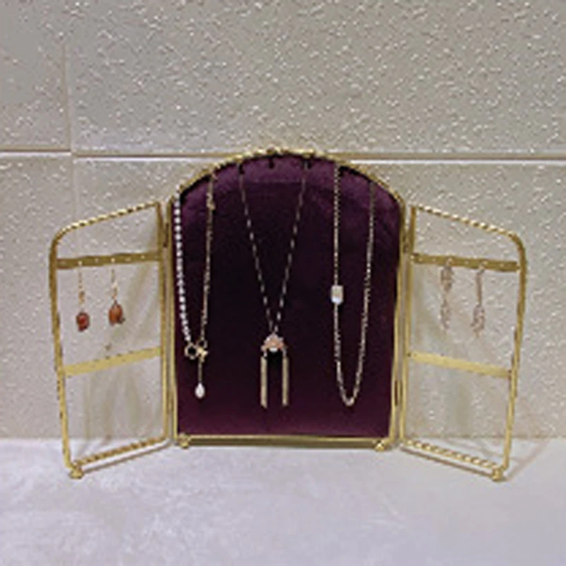 TREACHI Mode lila Samt Serie Schmuck Display Requisiten Fenster Schmuck Schmuck Ring Halskette Display Stand Ohrringe Armband stehen 3
