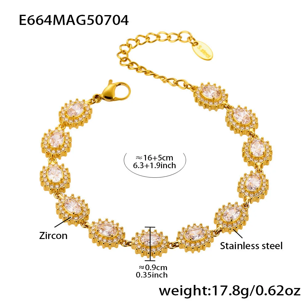 

Adjustable stainless steel bracelet for women micro-set crystal diamonds fashionable commuter style stackable wrist jewelry