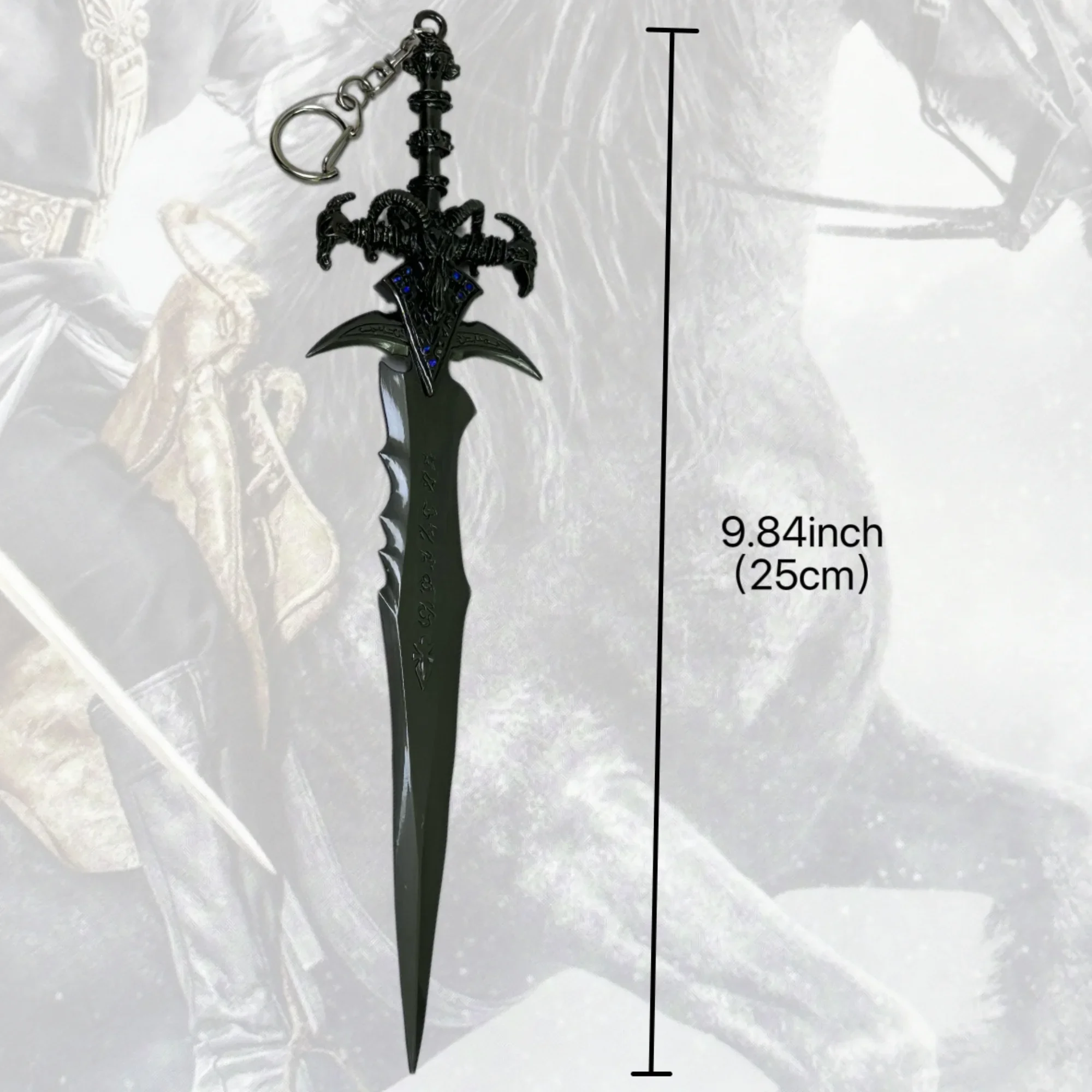 9.8インチ ワールド・オブ・ウォークラフト フロストムーン メタル刀剣 忍者ナイフ オリジナル セイバー刀剣 コスプレアクセサリー 小道具 おもちゃ