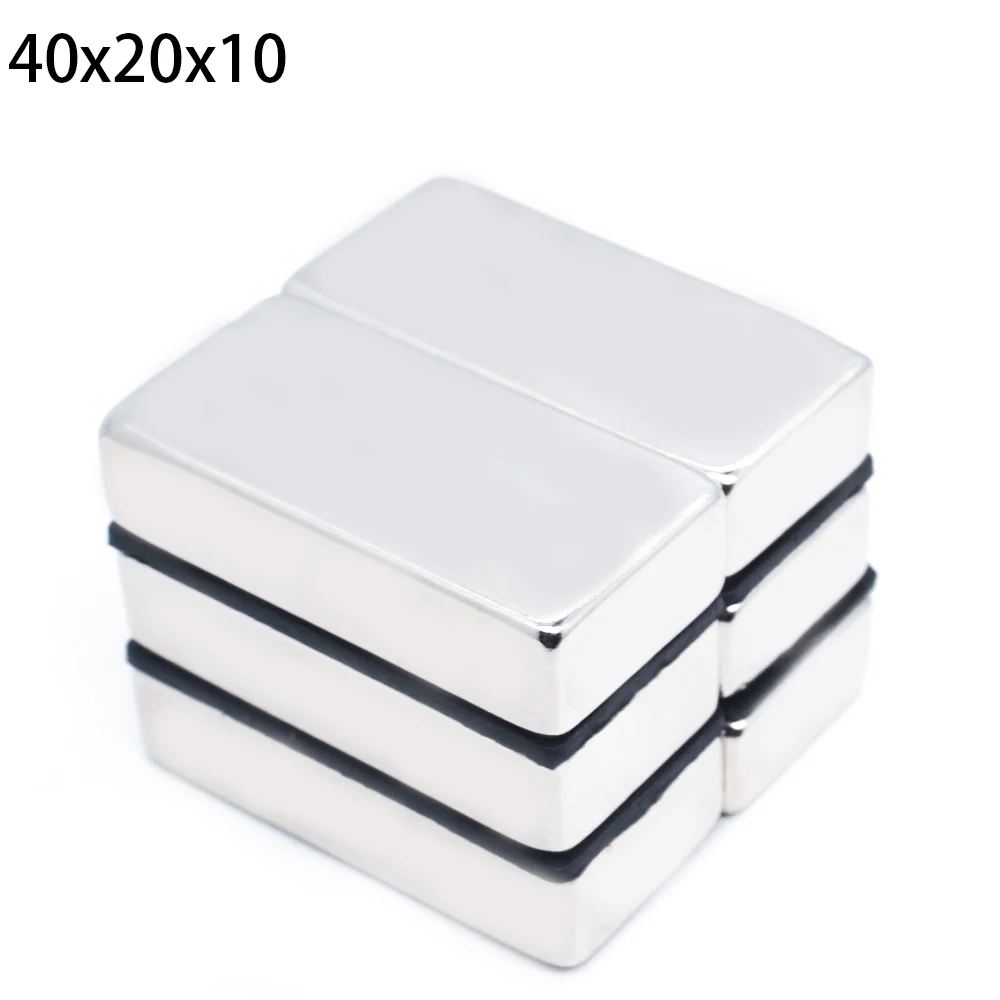 1/2/3/5/10/20Pcs 40x20x10 Block NdFeB Neodymium Magnet N35 Super Powerful imanes Permanent Magnetic 40x20x10 mm NEW MAGNET