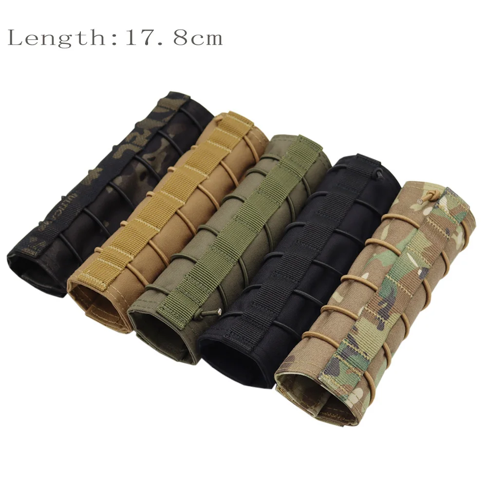 Tactical 500D Nylon 17.8cm&21.5cm Silencer Protective Case Suppressor Mirage Heat Shield Sleeve Shooting Silencer Cover