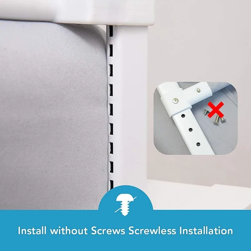 Single-Sided Liftable Crib Guardrail Baby Anti-Fall Bed Fence with Safety Lock,Adjustable Bed Railing Protection,Breathable Mesh