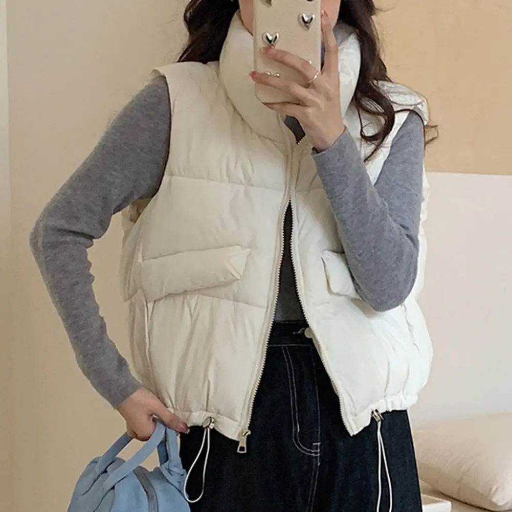 

Women Fall Vest Stylish Women's Windproof Vest with Pockets for Autumn Winter Thick Warm Gilet Jacket for Daily Wear for Street