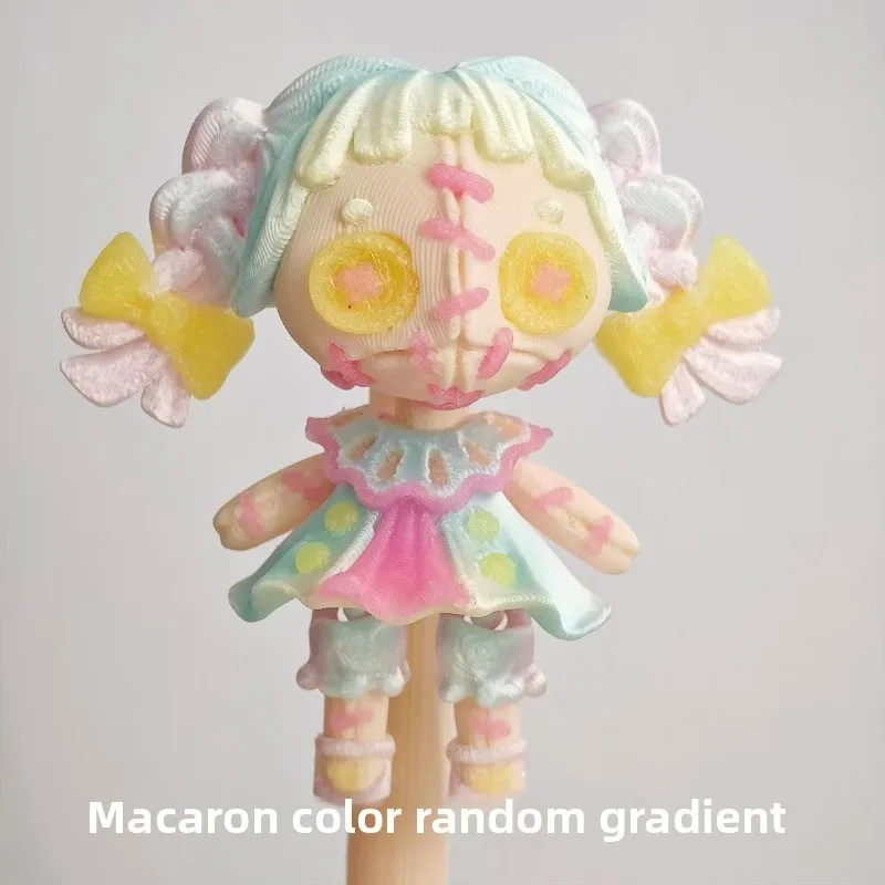Adorno de Escritorio con Forma de Muñeca de Trapo Impresa en 3D con Degradado de Macaron, Adorno de Escritorio Kawaii Cosido, Mini Regalo Coleccionable para Niñas