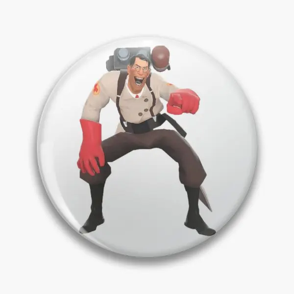 Tf2 Medic Laugh Soft Button Pin Metal Gift Jewelry Lover Clothes Lapel Pin Hat Fashion Funny Women Decor Badge Brooch Collar