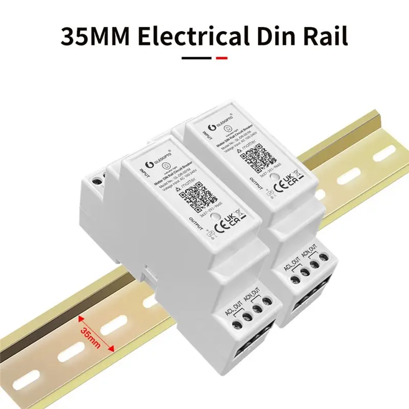 GLEDOPTO Voice-Activated Matter Wifi Din Rail Circuit Breaker 16A For Efficient Household Electric Management
