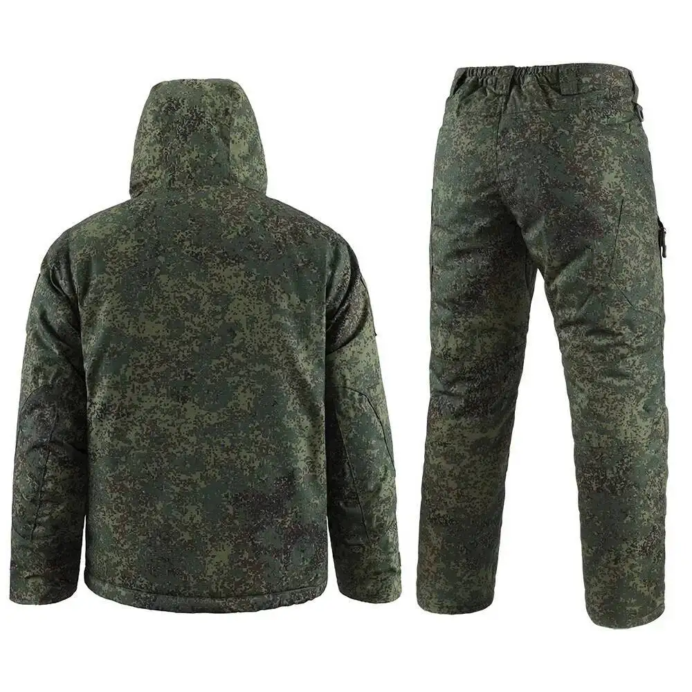 Conjuntos cálidos de invierno de camuflaje RU para hombre, Parkas tácticas gruesas con múltiples bolsillos para exteriores, pantalones Cargo de invierno, trajes, conjunto de región Polar