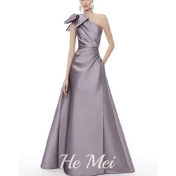Elegant Women Gowns One Shoulder A Line Formal Dress Floor Length Bow Tie Mother Dresses Vestidos De Fiesta Elegantes 2024