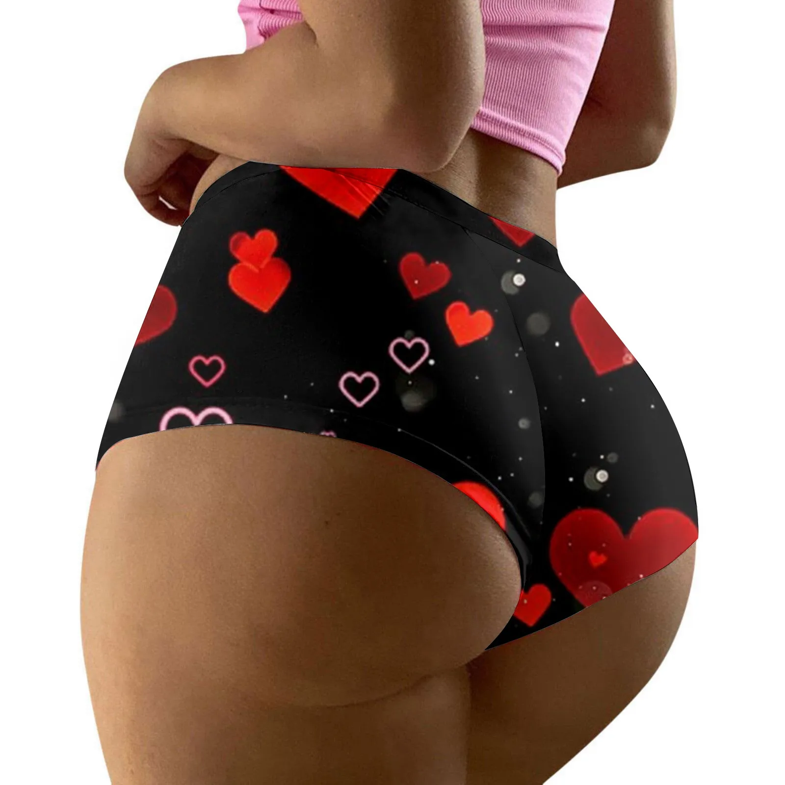 Women's Valentine'S Day Printed Seamless Lingerie Thongs Breathable Low Waist Underwear Sexy Female Printed Briefs трусы женские