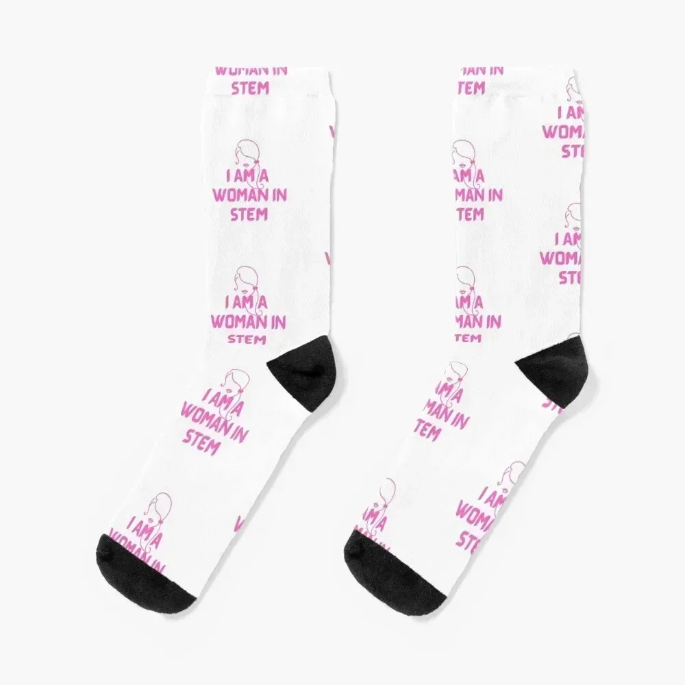 I Am A Woman In Stem Socks funny gifts retro Socks Woman Men's
