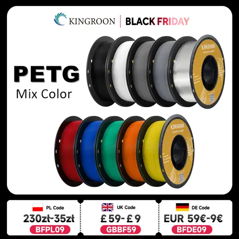 KINGROON PETG Stampante 3D Filamento 1.75mm 5KG 10KG Colore Della Miscela Materiale di Stampa 3D 1kg/rotolo petg di Plastica Per FDM 3dprinter