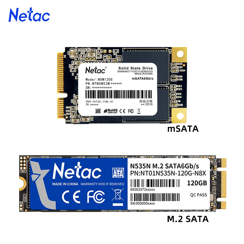 Netac 노트북 컴퓨터용 내장 SSD 하드 드라이브, SATA3 SSD, mSATA M.2 2280 HDD, 120GB, 240GB, 480GB, 960GB