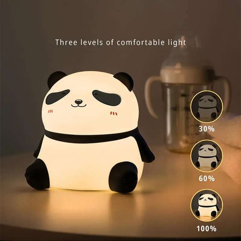 보육원 야간 조명 USB 충전식 귀여운 램프, 안전한 식품 등급 실리콘 LED 테이블 램프, 침실 복도 어린이 방용