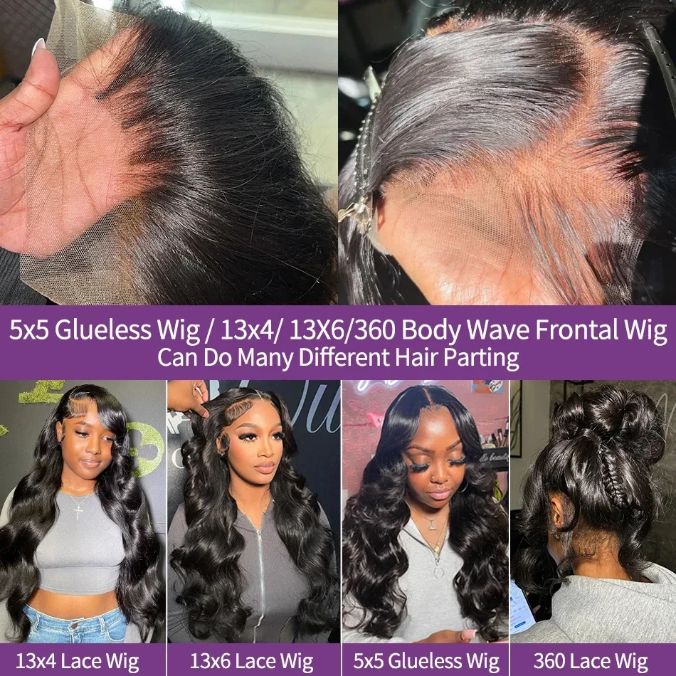 Body Wave Lace Front Wig 34 Inch Hd Lace Wig 13x6 Human Hair Wigs For Women 360 Human Hair Lace Frontal Wig 4x4 5x5 Closure Wigs