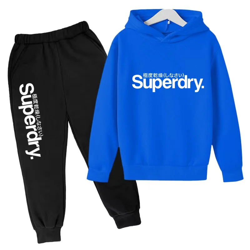 

Kids Spring Autumn Casual Simple Letter Print Pullover Hoodie+Jogging Pants 2pcs Tracksuits 3-12Years Boys Girls Outfits Clothes