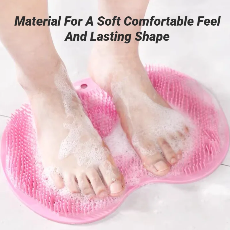 Multifunctional Silicone Anti Slip Shower Mat With Sucker Exfoliating Massage Tool For Foot Back Dead Skin Removal Bathroom Bath