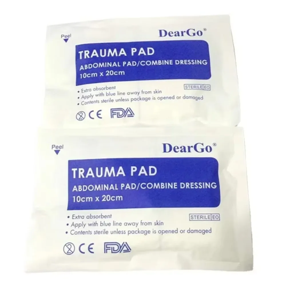 Hemostatic Non-Woven Emergency Dressing Trauma Pad Absorbent Bleed Control Cushion for First Aid Kit Medical Compression Bandage