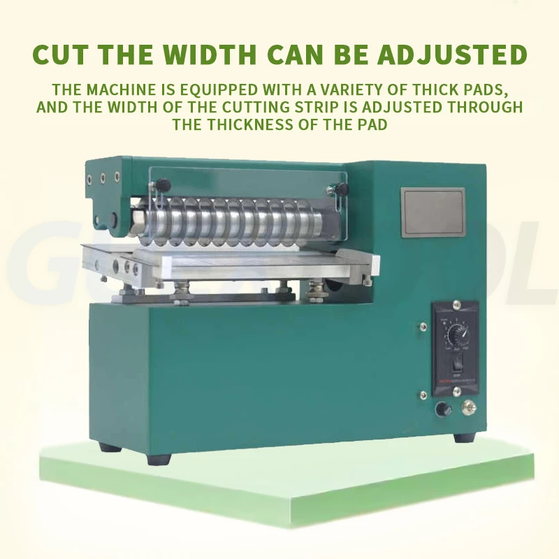 Single Head Leather Slitting Machine Small Fabric and Leather Cutting Machine Automatic Cloth Strip Cutter Thin Slitter 220V