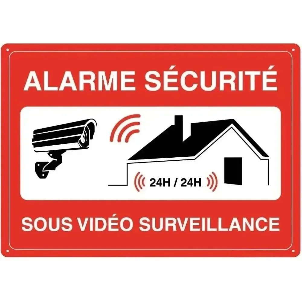 Vintage Metal Sign Private Property Access Denied Video Alarm Warning Tin Wall Decor