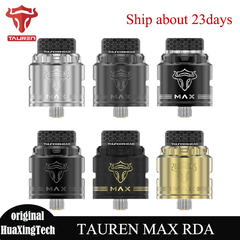 

Оригинальный распылитель Thunderhead Creations Tauren Max RDA, емкость 2 мл, капельный наконечник 810, испаритель для электронных сигарет для 510 Thread Vape MOD