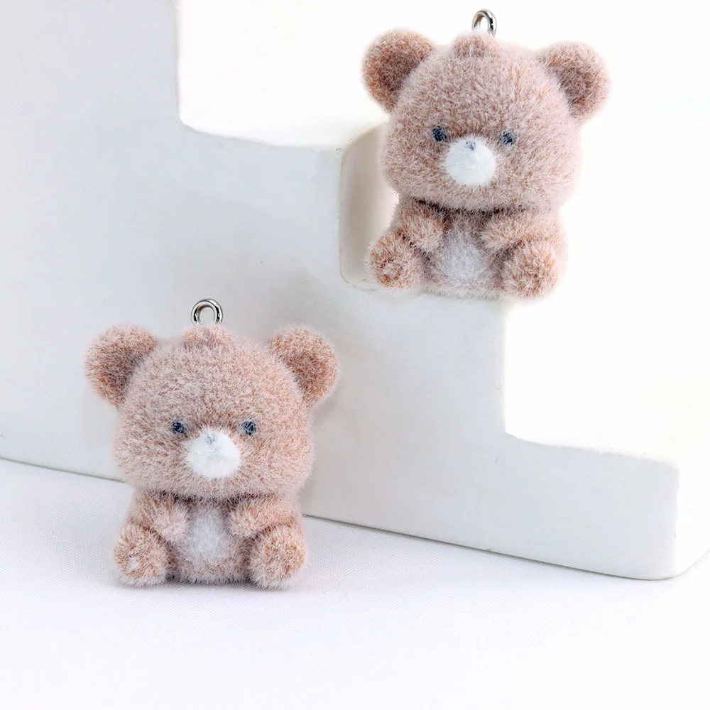 

4pcs 3D doll keychain Cute flocked pendant Suitable for DIY handmade doll keychains