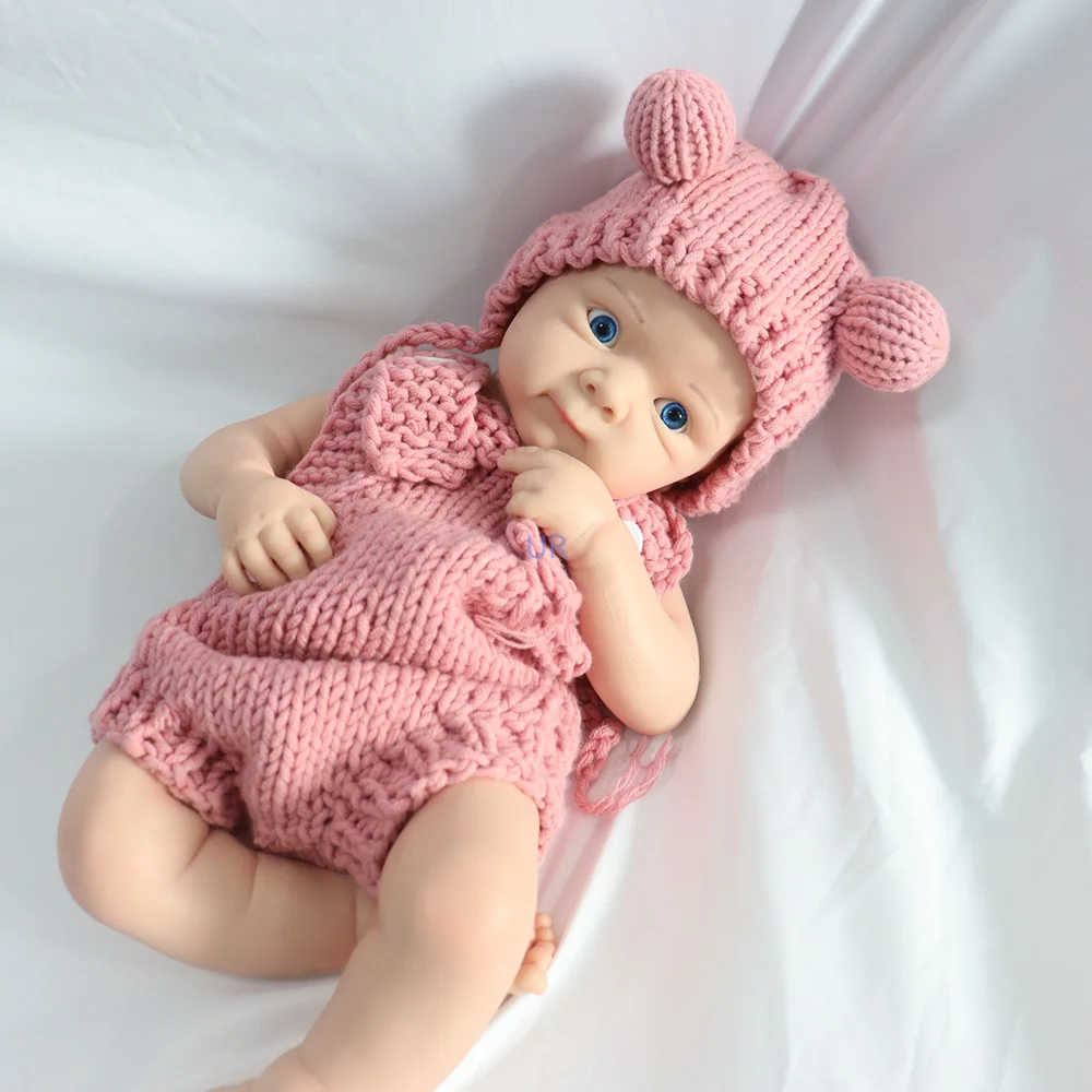 100% Whole Body Silicone Reborn Baby Girl 48cm 7.6 Lbs Flexible Cuddly Washable Newborn Doll Anti-Stress Collection Toy